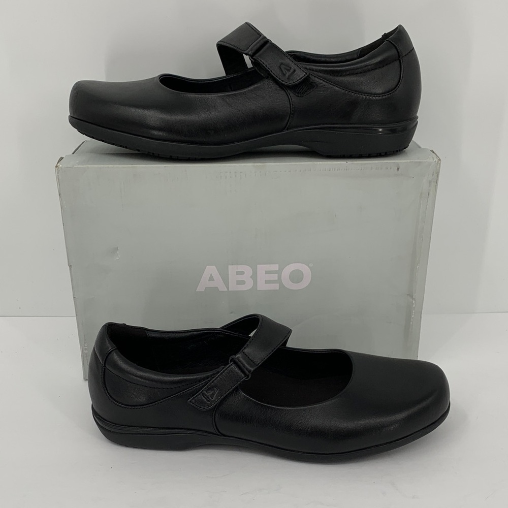 Abeo Black Mary Jane Flats - Cushioned Leather Loafers